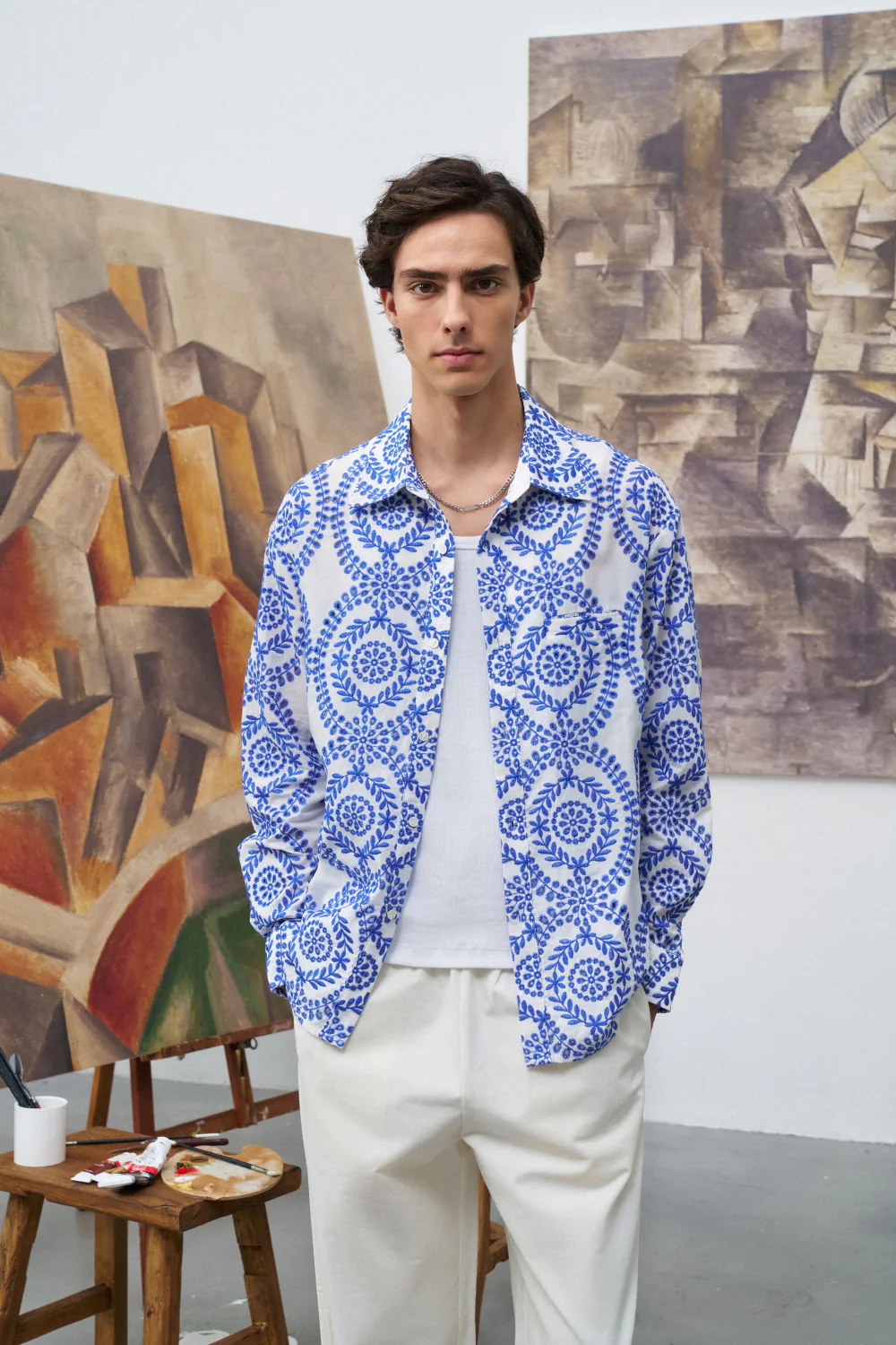 Fine China Embroidery Button Up - Image 3