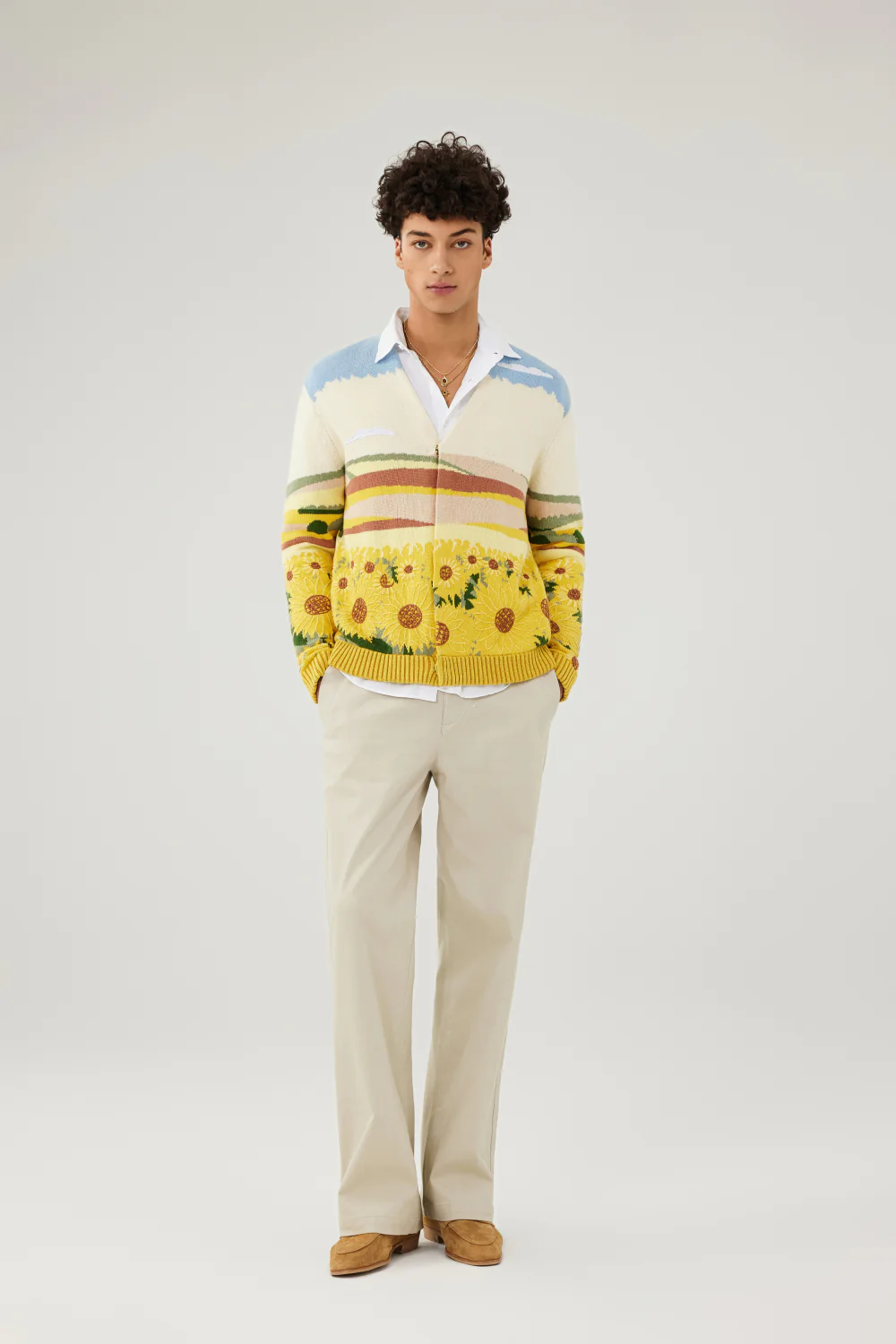 Intarsia Sunflower Cardigan - Image 3