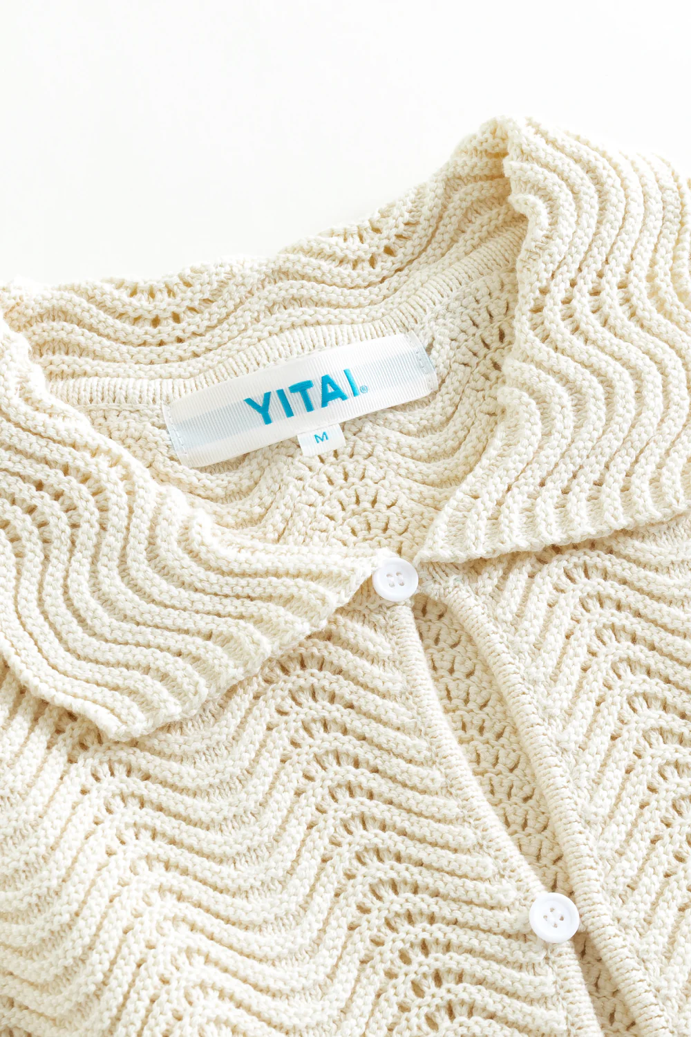 Ivory Shale Stitch Button-Up - Image 3