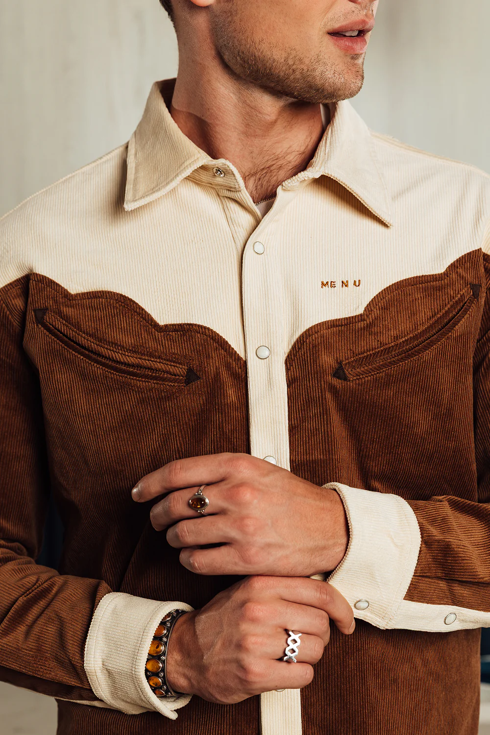 ME N U X Camphor Corduroy Western Shirt - Image 10