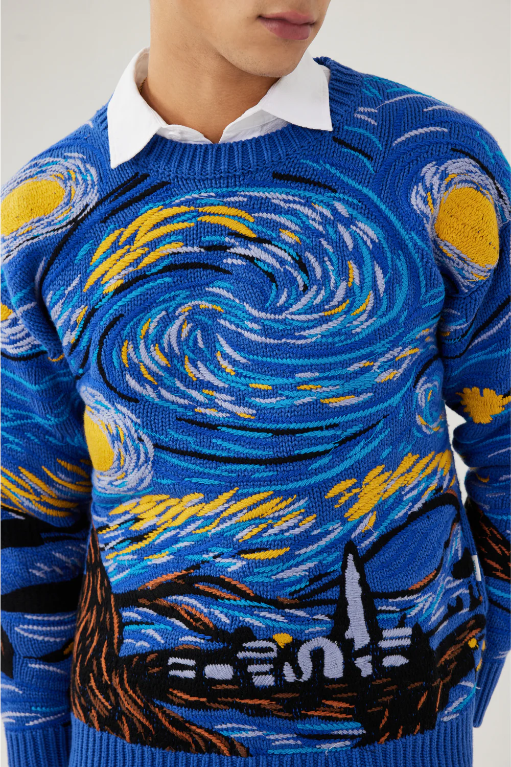 Starry Night Embroidery Sweater - Image 4